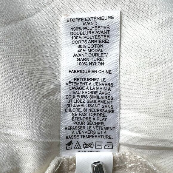 EXPRESS Women’s Tank Top Ivory Size SP Lace Sequins Striped Sleeveless Summer - Picture 13 of 13